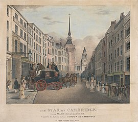 The Star of Cambridge, Leaving the Belle Sauvage, Ludgate Hill