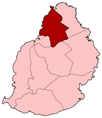 Localização do distrito de Pamplemousses na Maurícia