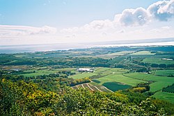 Kingsport, in the centre distance, and surrounding countryside as seen from the Lookoff Minas Basin from lookoff.JPG