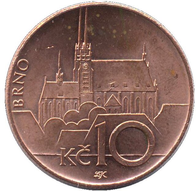 The 10 CZK coin (1993 design)
