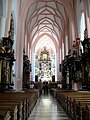 St Michael parish church in Mondsee — interior with gothic vaults (15th century)
