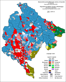 Immagine illustrativa dell'articolo Lingue in Montenegro