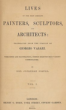 Eliza Foster's 1850-51 translation of Vasari's Lives Mrs Jonathan Foster, Vasari's Lives.jpg