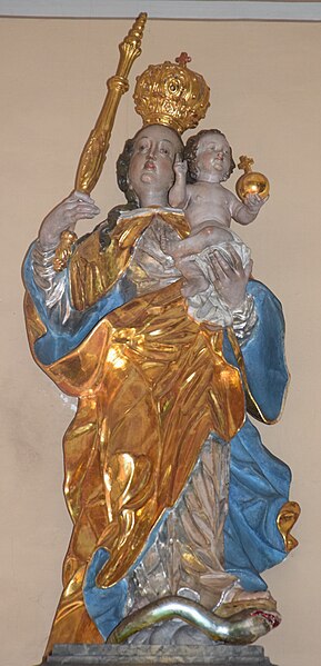 File:Muttergottes in der Pfarrkirche in Herrenstetten – ein schönes Frühwerk von Ferdinand Luidl (1705)..jpg