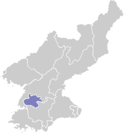 מיקומה של פיונגיאנג במחוז פיונגיאנג בקוריאה הצפונית