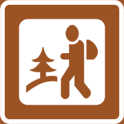 Road sign indicating trailhead