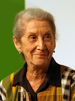 Nadine Gordimer (photo de 2010), Sud-Africaine, lauréate du prix Nobel de littérature en 1991.