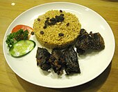 An authentic nasi kebuli served in Jakarta Nasi Kebuli Jakarta.JPG