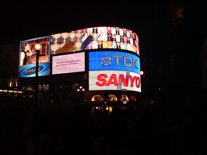 File:Neon signs at Piccadilly Circus (at night).JPG