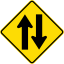 New Zealand road sign W14-2.svg
