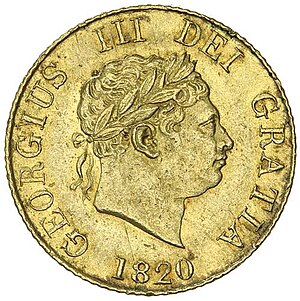 OBVERSE GEORGE III, new coinage, half sovereign, 1820 (S.3786). Minor surface marks, otherwise extremely fine.jpg