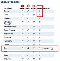 None Pizza With Left Beef