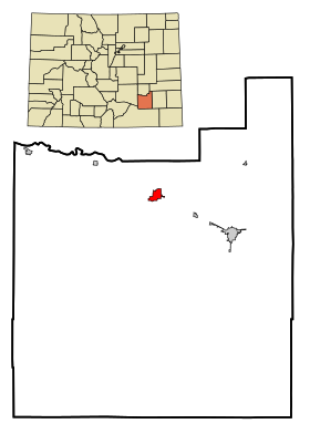 Otero County Colorado Incorporated and Unincorporated areas Rocky Ford Highlighted.svg