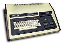 PMC-80, a rebadged Video Genie distributed in North America by Personal Microcomputers, Inc. PMC 80 Computer White BG.jpg