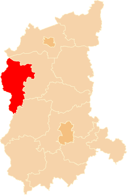   Piirikunnan sijainti Lubuszin voivodikunnassa