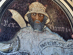 King David, as one of the Nine Worthies PalazzoTrinci031.jpg
