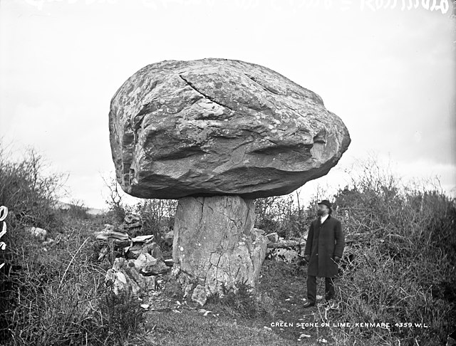 Carrigacappeen erratic, Kenmare, 1890s