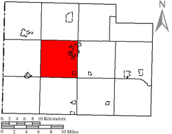 Paulding Township okulunun Paulding County şehrindeki konumu