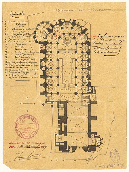 Plan of Cathedral (1899) (Archives Nationales)