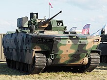 Borsuk with rubber tracks and a frontal applique armor plate, NATO Days 2023 Polish Army BWP Borsuk right side NATO Days Ostrava-2023.jpg