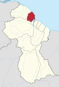 Poziția regiunii Pomeroon-Supenaam