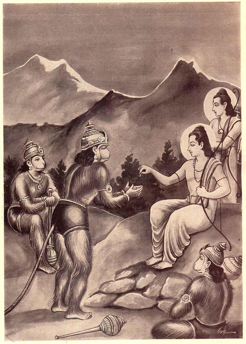 When Rama went to vanavasa they went without any jewellery but how do Sita  Devi throw her jewel in front of Hanuman? - Quora