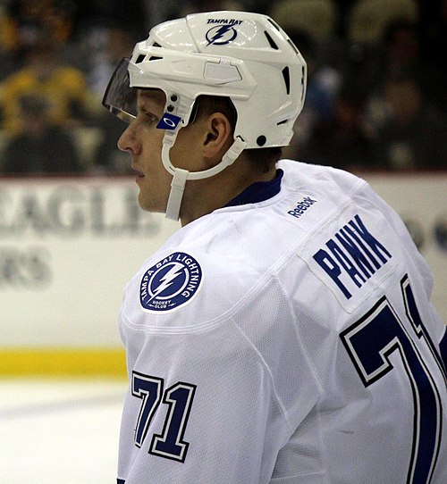 Panik with the Tampa Bay Lightning in March 2014