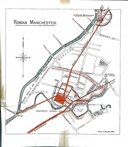 Map of Manchester from Roman Manchester (1900)
