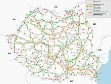Romania's road network Romania-drumuri.svg