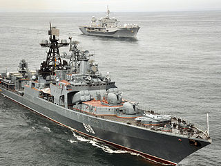 Russian destroyer <i>Severomorsk</i> Udaloy-class destroyer of the Russian Navy