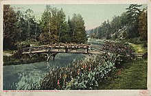 Rustic Bridge over Old Channel in Charlevoix, circa 1900s