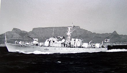 The SAS Gelderland in Table Bay