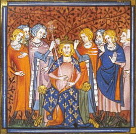 루이 5세의 대관식, 프랑스 대연대기(1332년~1350년경 작품)