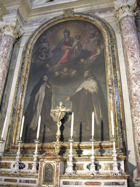 File:San paolino, transetto sx, Madonna col Bambino, san Giovanni della Croce e Santa Teresa di Francesco Curradi.JPG