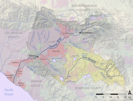 Santa Ana River map