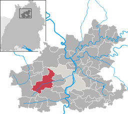 Läget för Schwaigern i Landkreis Heilbronn