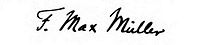 Signature de Max Muller