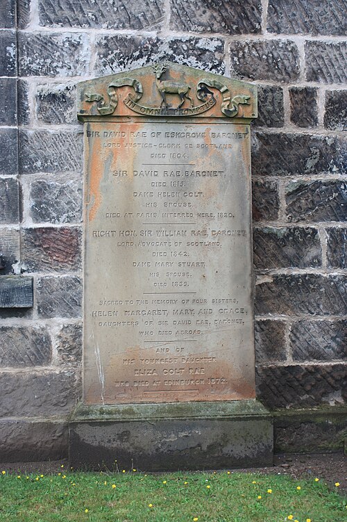 The Rae family grave, Inveresk