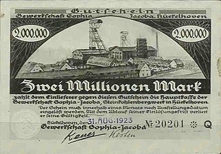Noodgeld van de Sophia Jacoba-mijn, 1923