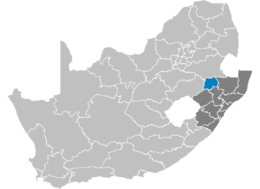 Municipalità distrettuale di Amajuba – Localizzazione