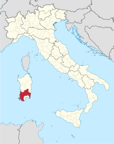 Poziția regiunii Provincia del Sud Sardegna