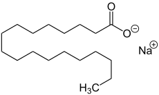 Structure du stéarate de sodium