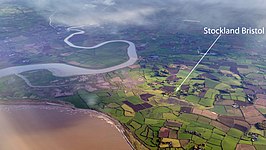 View of Stockland Bristol, the River Parrett, the Steart Peninsula and Bridgwater Bay Stockland Bristol 2.jpg