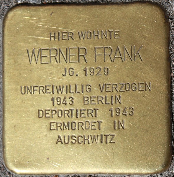 File:Stolperstein Lampertheim Wilhelmstraße 67 Werner Frank.jpg