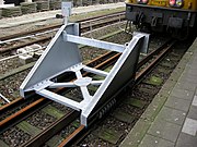 Metalen stootblok op station Arnhem