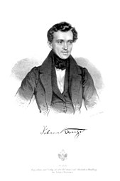 Johann Strauss, Lithographie von Josef Kriehuber, 1835