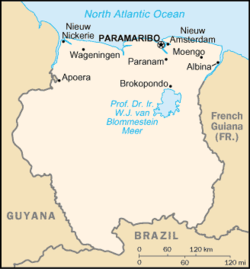 surinam mapa Geografía de Surinam   Wikipedia, la enciclopedia libre surinam mapa