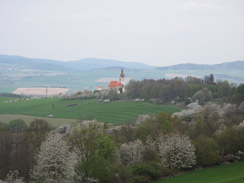 File:Týnec (okres Klatovy), pohled na kostel.jpg