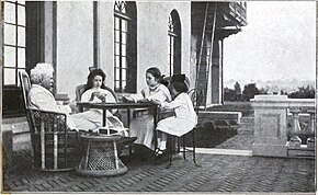 A card game during the first week at Stormfield (June 1908) The Boys' Life of Mark Twain 032.jpg