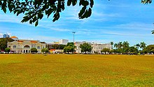 The Town Hall (left) and the City Hall (right) along Esplanade Road, overlooking the Esplanade's Padang. The Esplanade, George Town, Penang (2).jpg